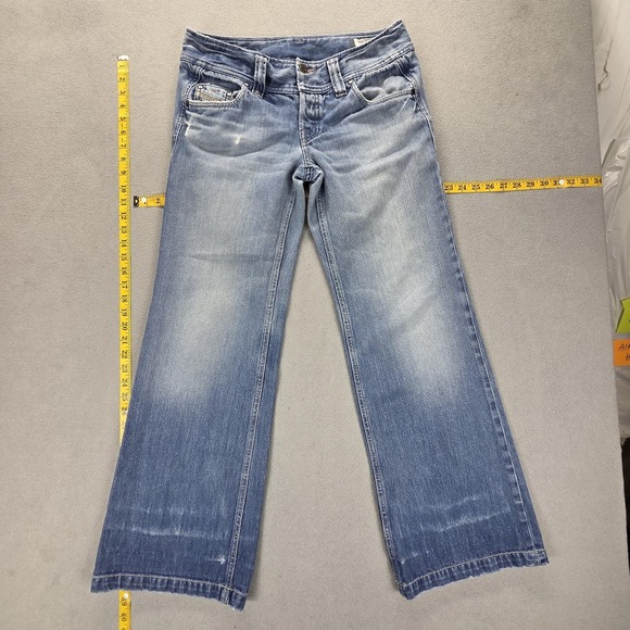 Diesel Denim - Diesel Jeans Womens 30x32 Blue Lambry Low Rise Bootcut Wide Leg Distressed 0R71I